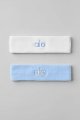 Glow Sweatband (2-Pack) - Seashell Blue/White