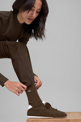Unisex Half-Crew Understated Sock - Espresso