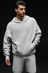 Sports Club Sweater Knit Hoodie - Athletic Heather Grey