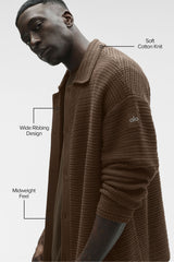 Shift Knit Button Up Long Sleeve - Espresso