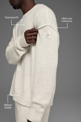 Unisex Wool Cashmere New Class Crewneck Sweater - Bone Heather