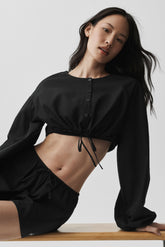 Cotton Cropped Real Deal Long Sleeve - Black