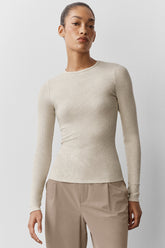 Ribbed Modal Long Sleeve - Oatmeal Heather