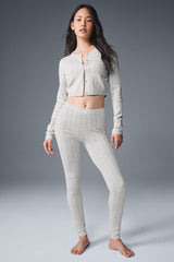 Pointelle Sweater Be Mine Cardigan - Light Grey Heather