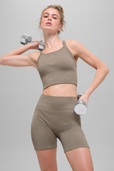 Seamless Ribbed Favorite Bra Tank - Light Cocoa
