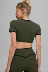 Airbrush Race Pace Short Sleeve - Green Olive/Black