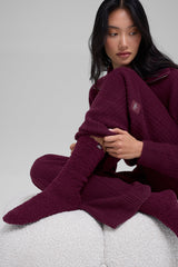 Women's Plush Lush Sock - Burgundy