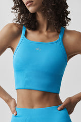 Seamless Ribbed Favorite Bra Tank - Azure Blue