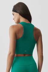 Seamless Modal Ribbed High Neck Delight Bra - Emerald Isle